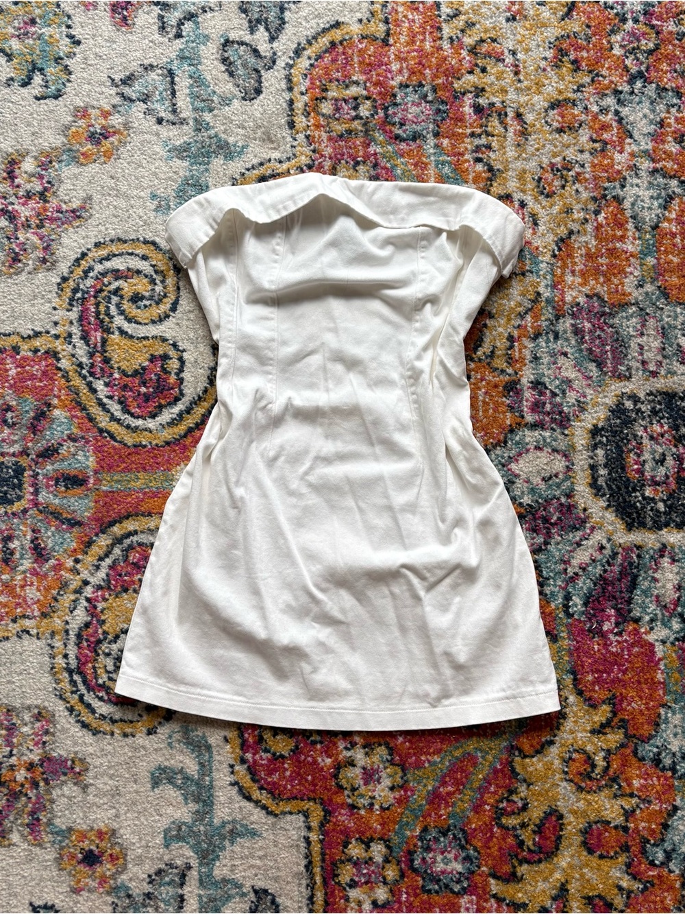 wild fable White Strapless Cotton-Blend Mini Dress